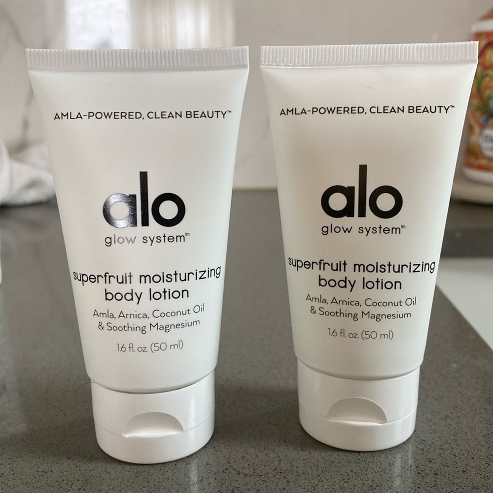 Alo glow system superfruit moisturizing body lotion set of 2 NEW